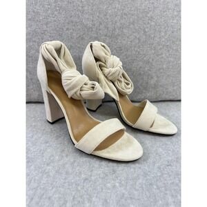 Sabo Skirt Shoes Womens Size 8 Block Heel‎ Suede Ankle Tie Sandals Dressy